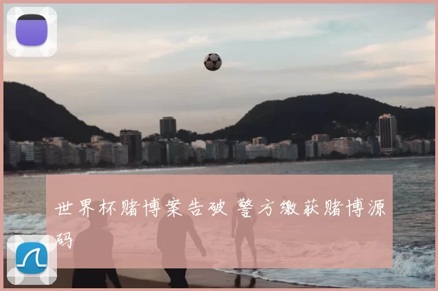 世界杯赌博案告破 警方缴获赌博源码